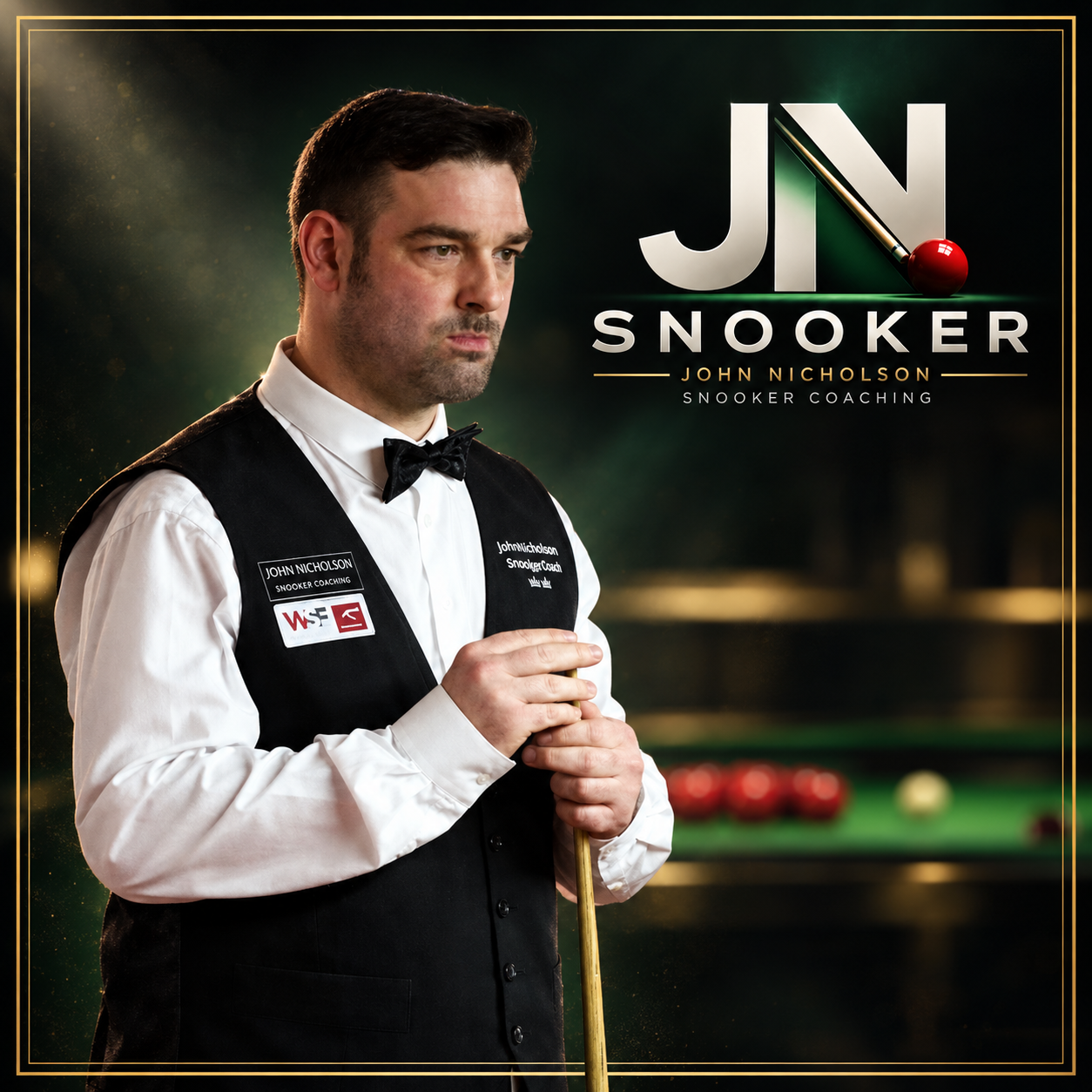 John Nicholson with the complete JN Snooker identity